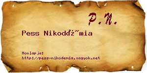 Pess Nikodémia névjegykártya